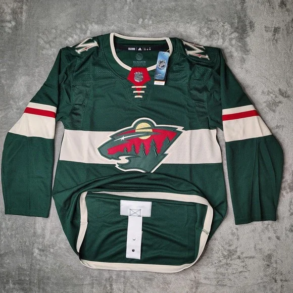 Minnesota Wild Adidas Jersey Size 52 Green Home NHL Strap